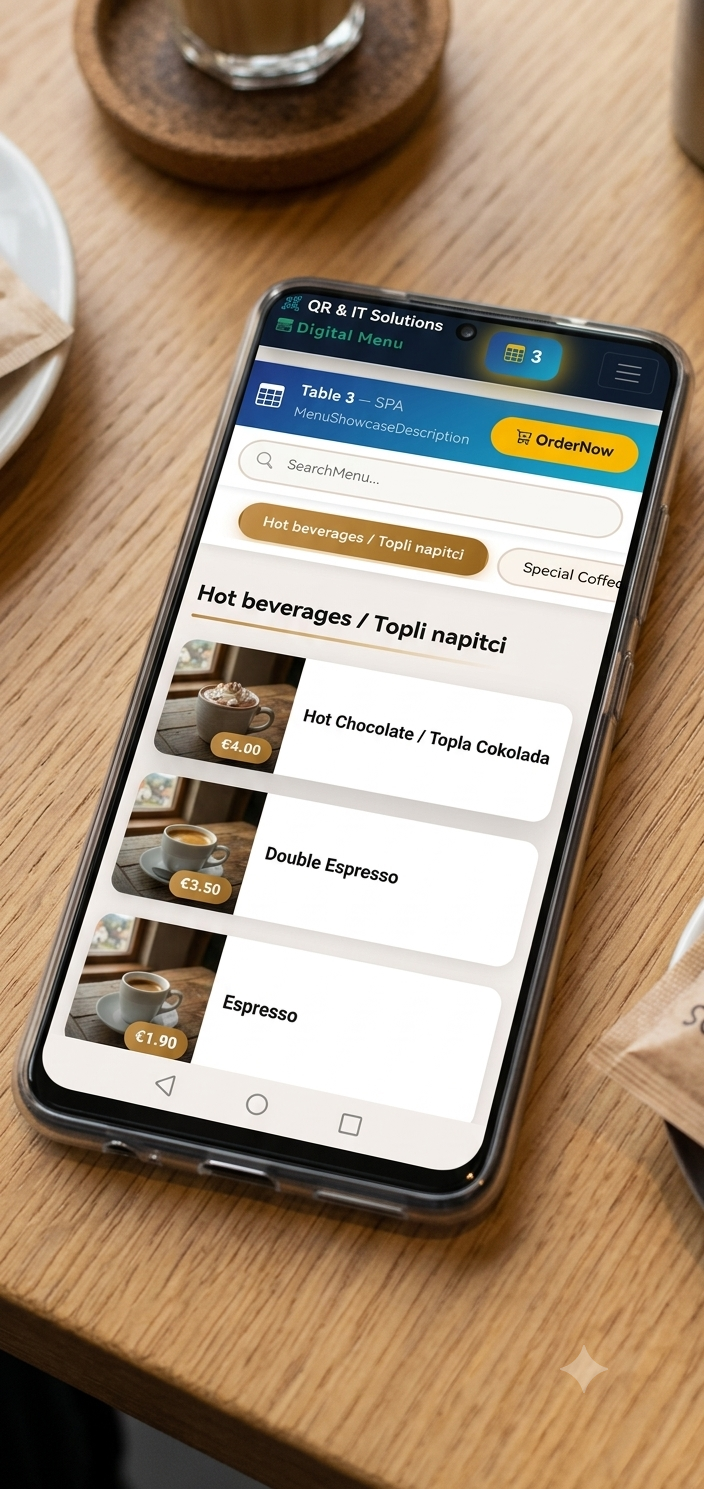 Digital menu preview